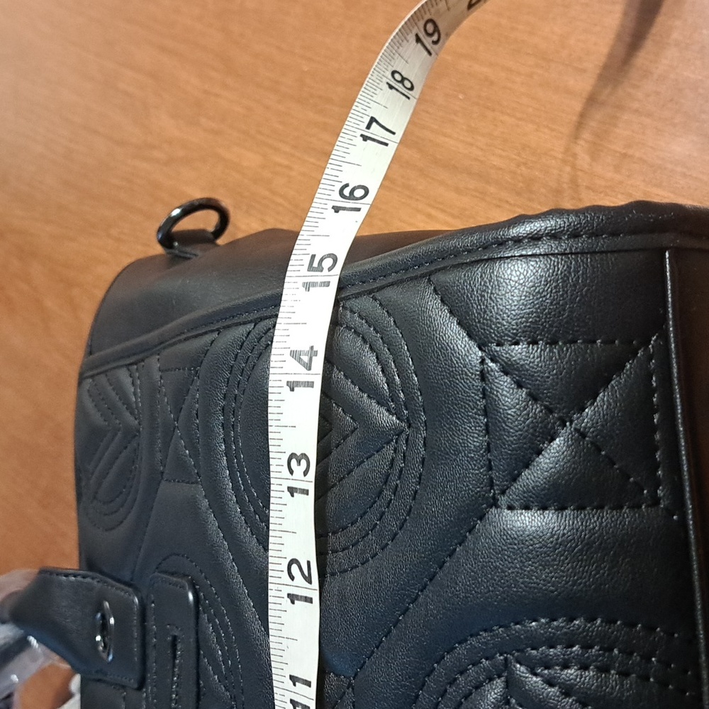 Orlandi Valentino Black Quilted Tote Bag Set New 248 - Picture 8 of 10